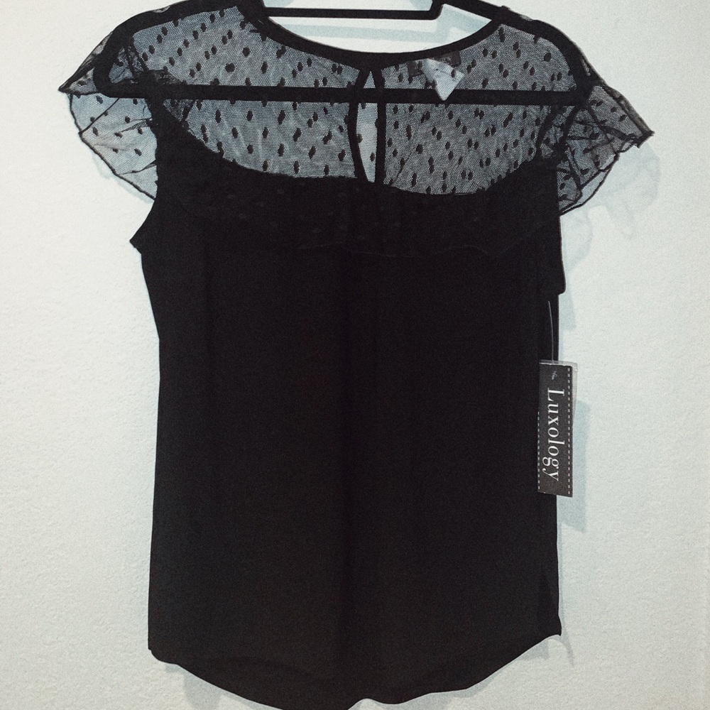 black lacy top